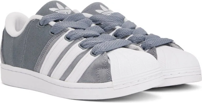 Adidas Originals Gray & White Superstar Supermodified Sneakers