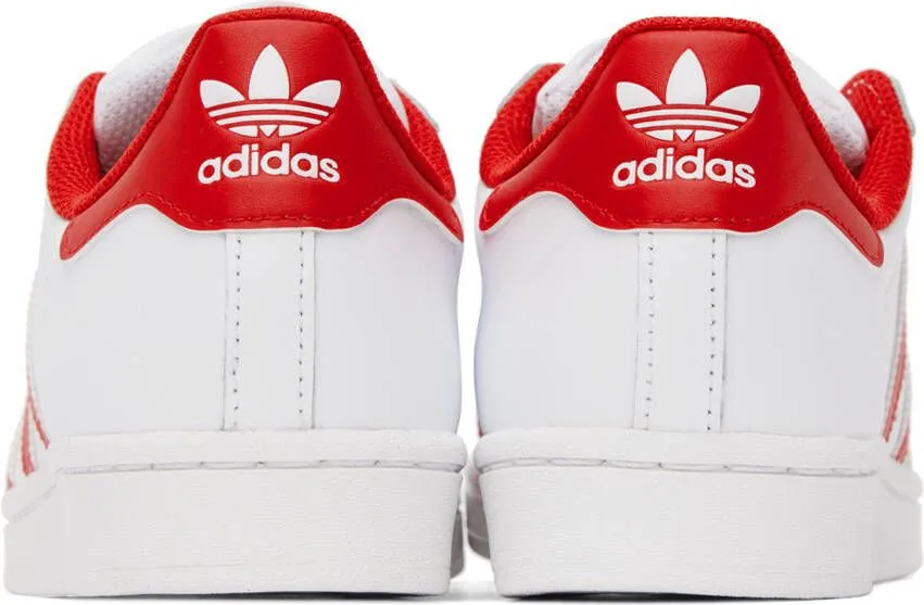 Adidas Originals White & Red Superstar Sneakers