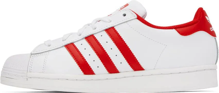 Adidas Originals White & Red Superstar Sneakers