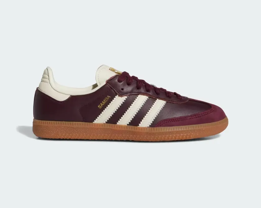 Adidas Samba OG Maroon Gold Metallic Cream White ID0477