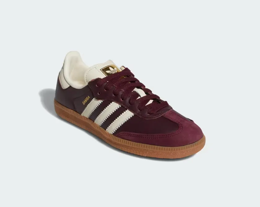 Adidas Samba OG Maroon Gold Metallic Cream White ID0477