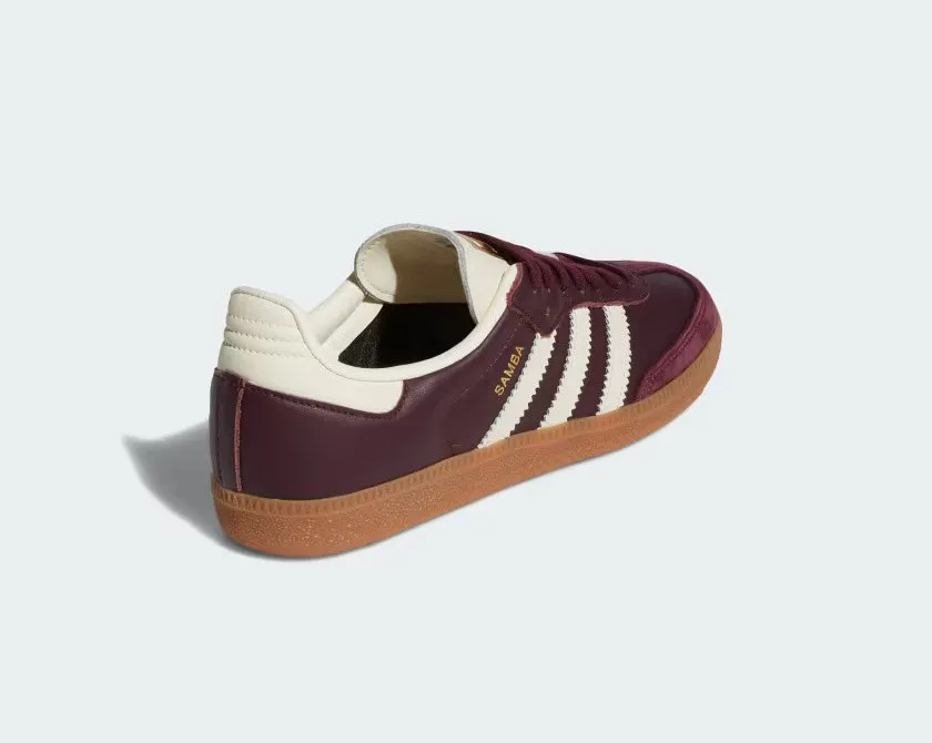 Adidas Samba OG Maroon Gold Metallic Cream White ID0477