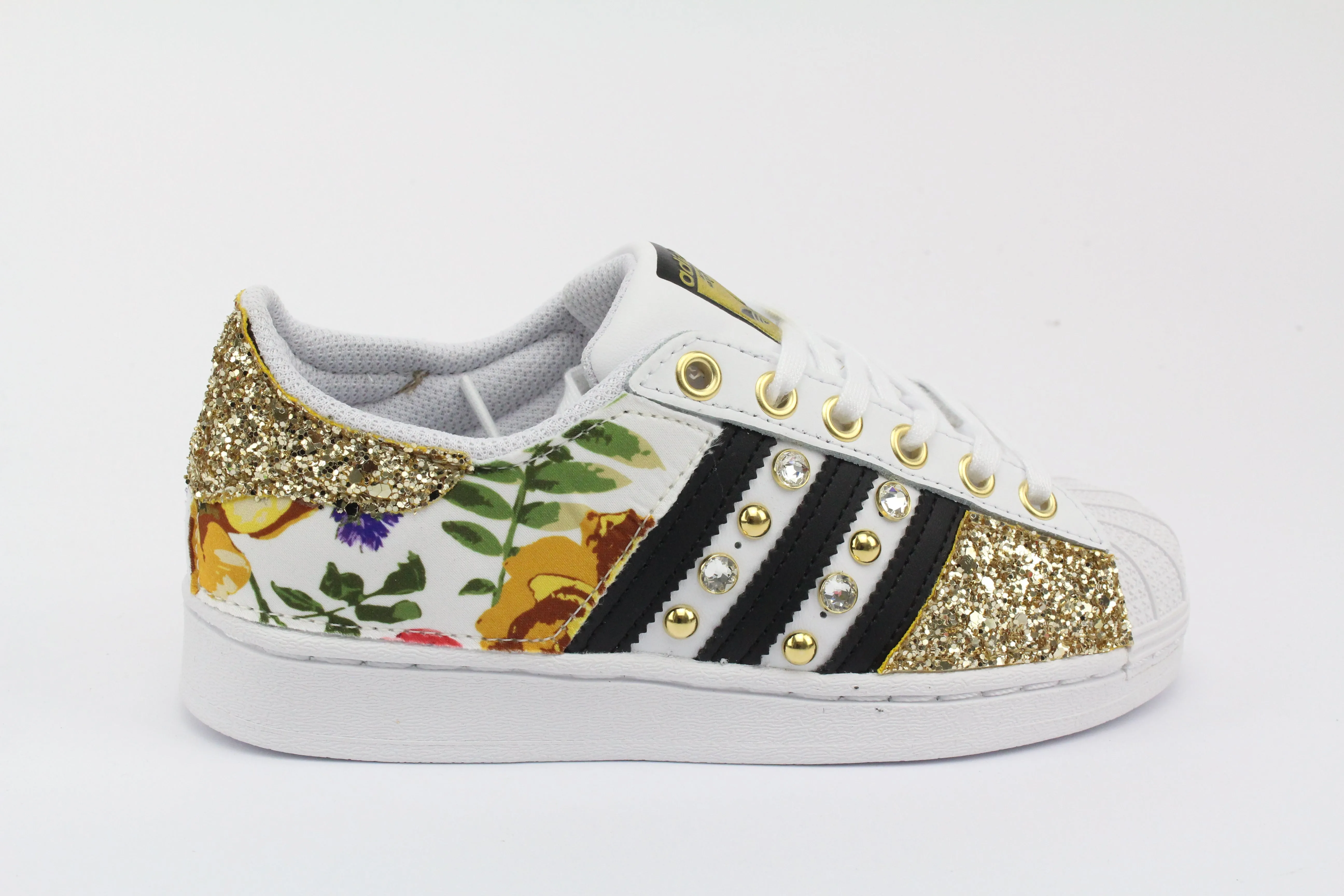 Adidas Superstar J Fiori Gold 1 Glitter & Borchie