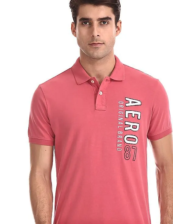 Aeropostale Short Sleeve Appliqued Polo Shirt