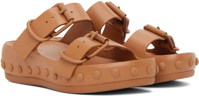 At.Kollektive Tan Natacha Ramsay Levi Edition Studded Two Sandals