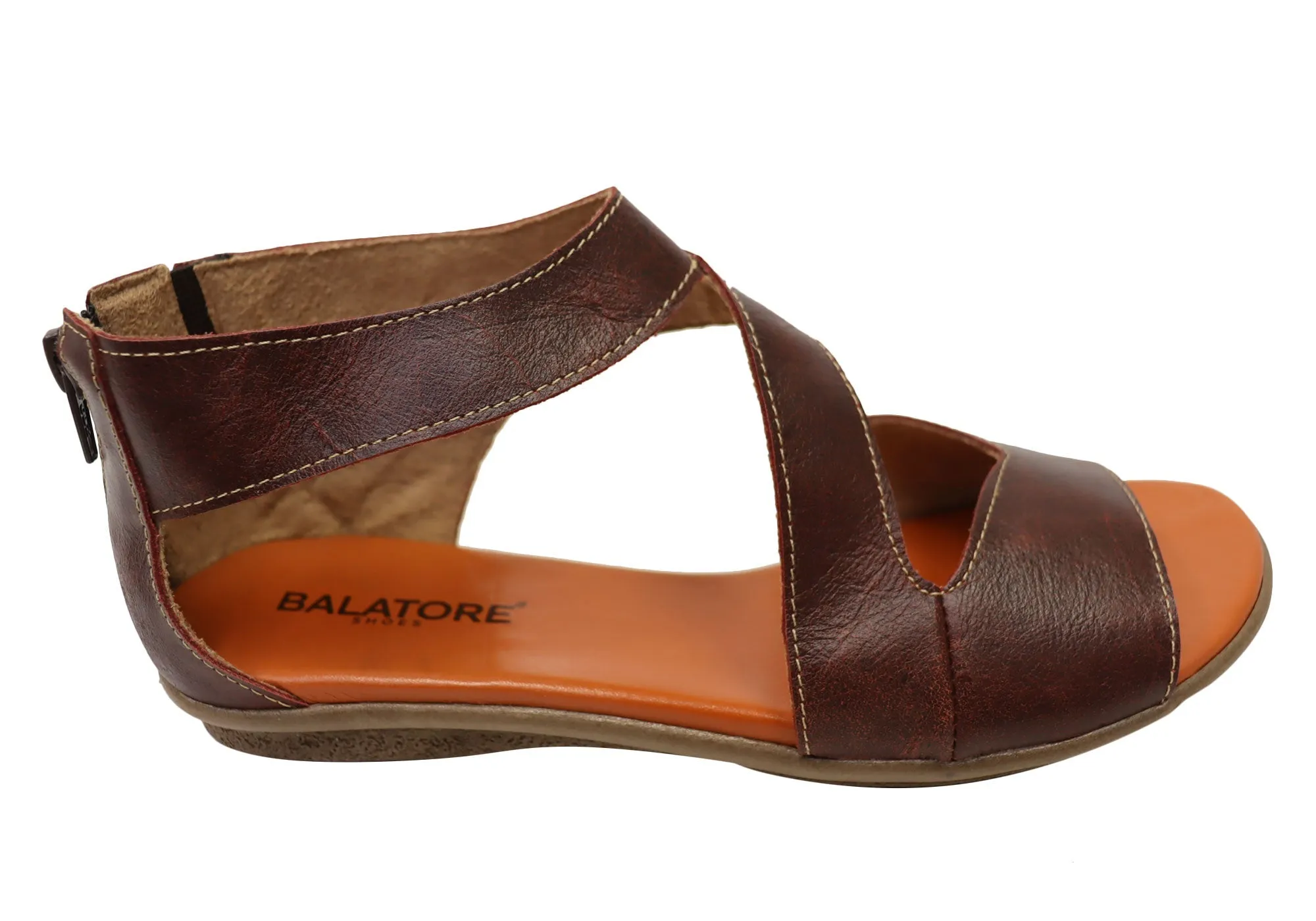 Balatore Donna Womens Comfortable Leather Sandals Made In Brazil