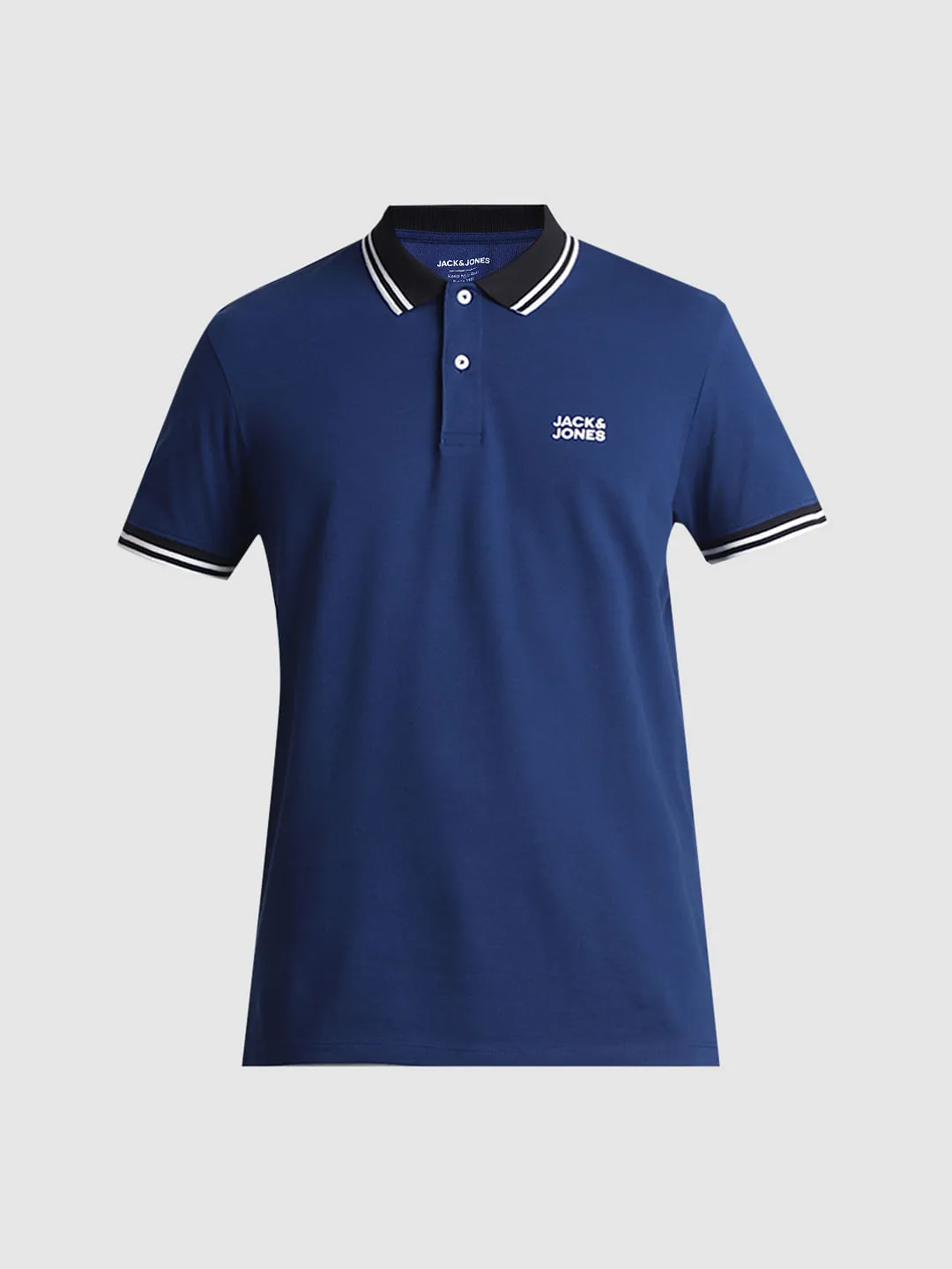 Blue Contrast Tipping Polo T-shirt