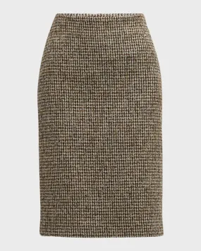 Cara Straight Houndstooth Skirt