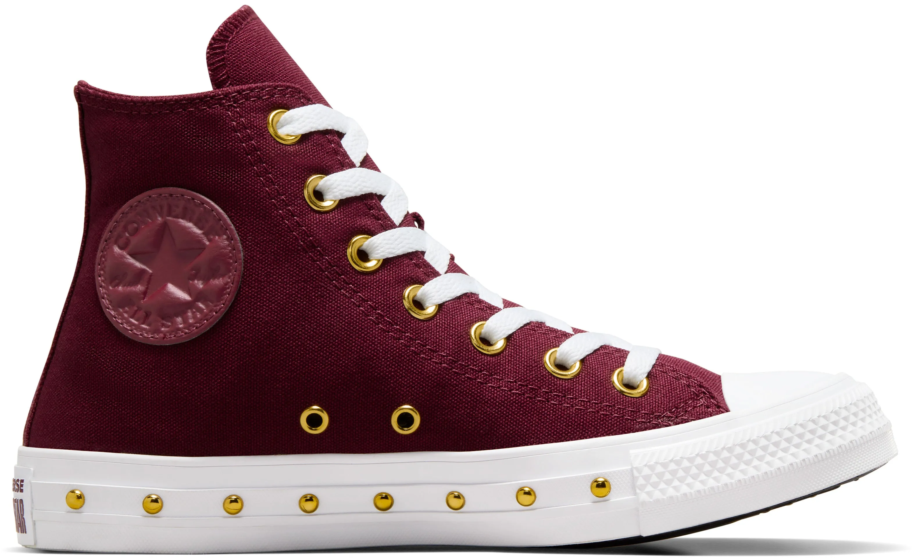 Converse Womens Chuck Taylor All Star Hi Top Deep Bordeaux/ Gold