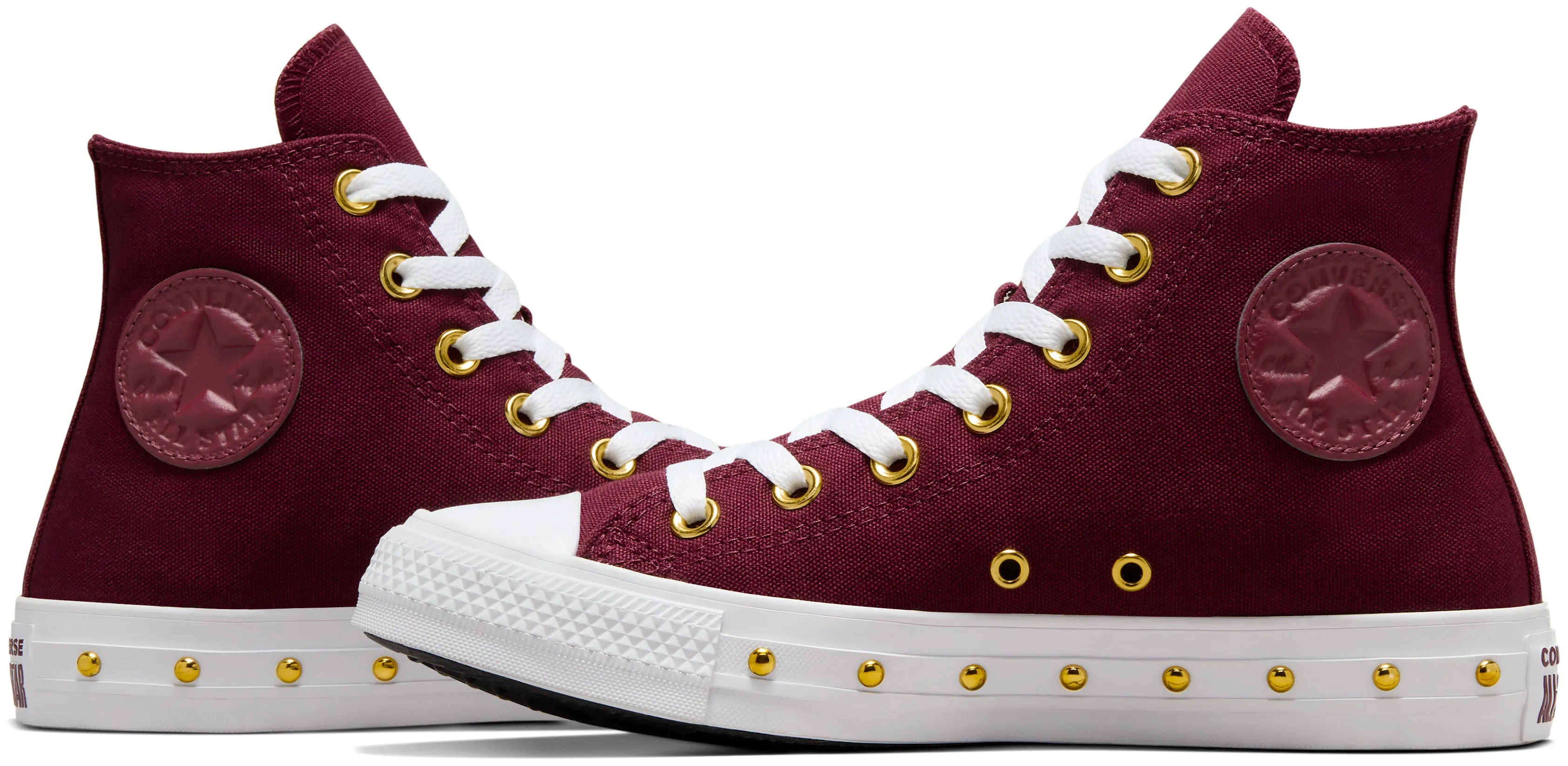 Converse Womens Chuck Taylor All Star Hi Top Deep Bordeaux/ Gold