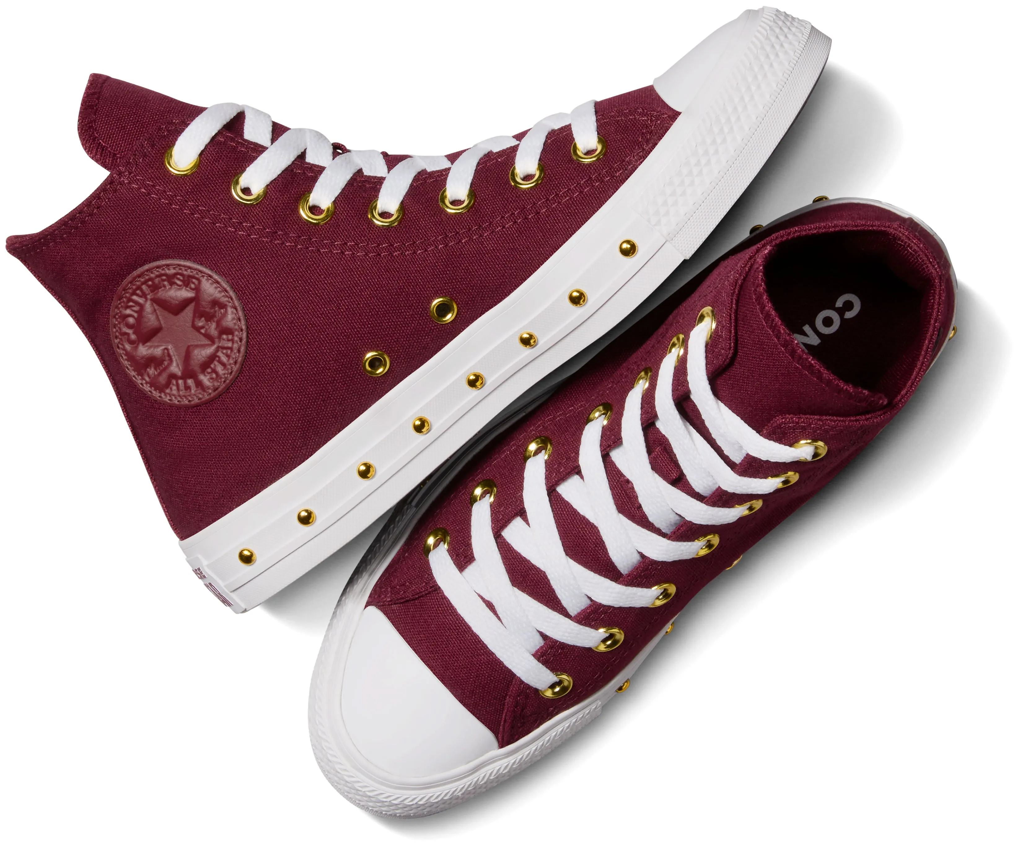 Converse Womens Chuck Taylor All Star Hi Top Deep Bordeaux/ Gold