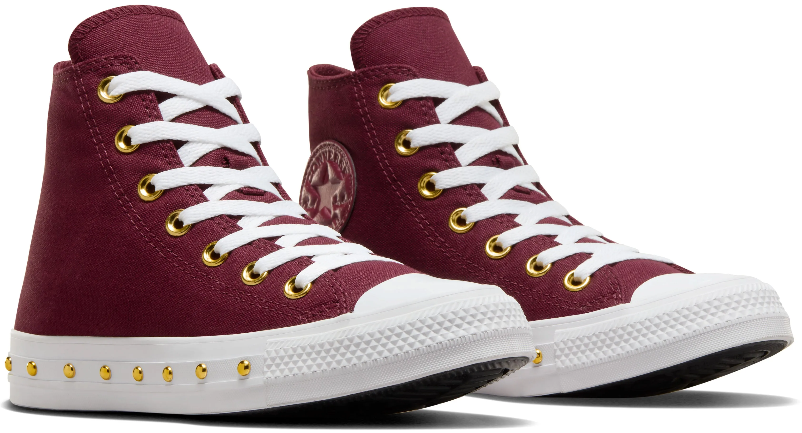 Converse Womens Chuck Taylor All Star Hi Top Deep Bordeaux/ Gold