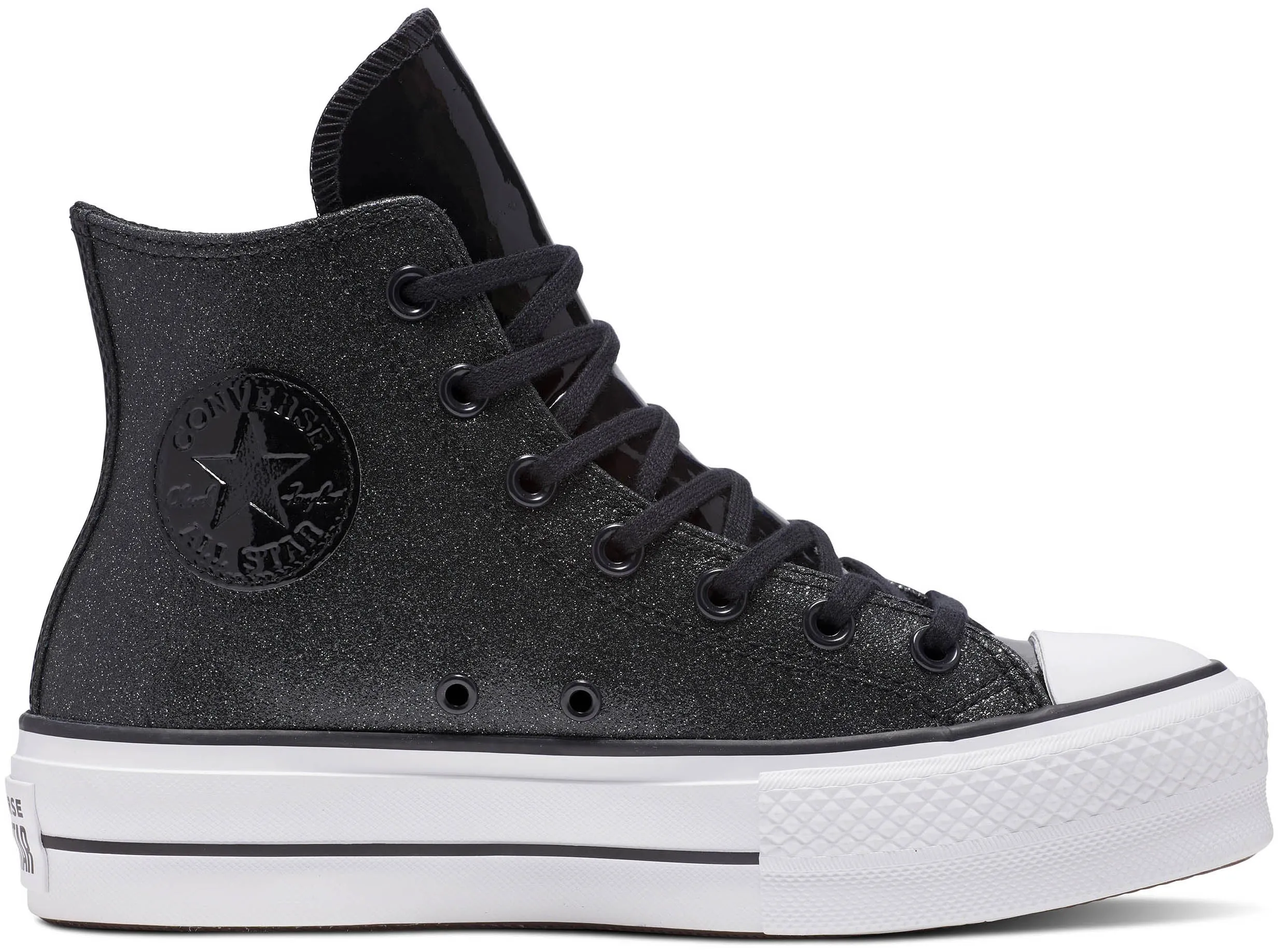 Converse Womens Chuck Taylor All Star Hi Top Lift Glitter Black