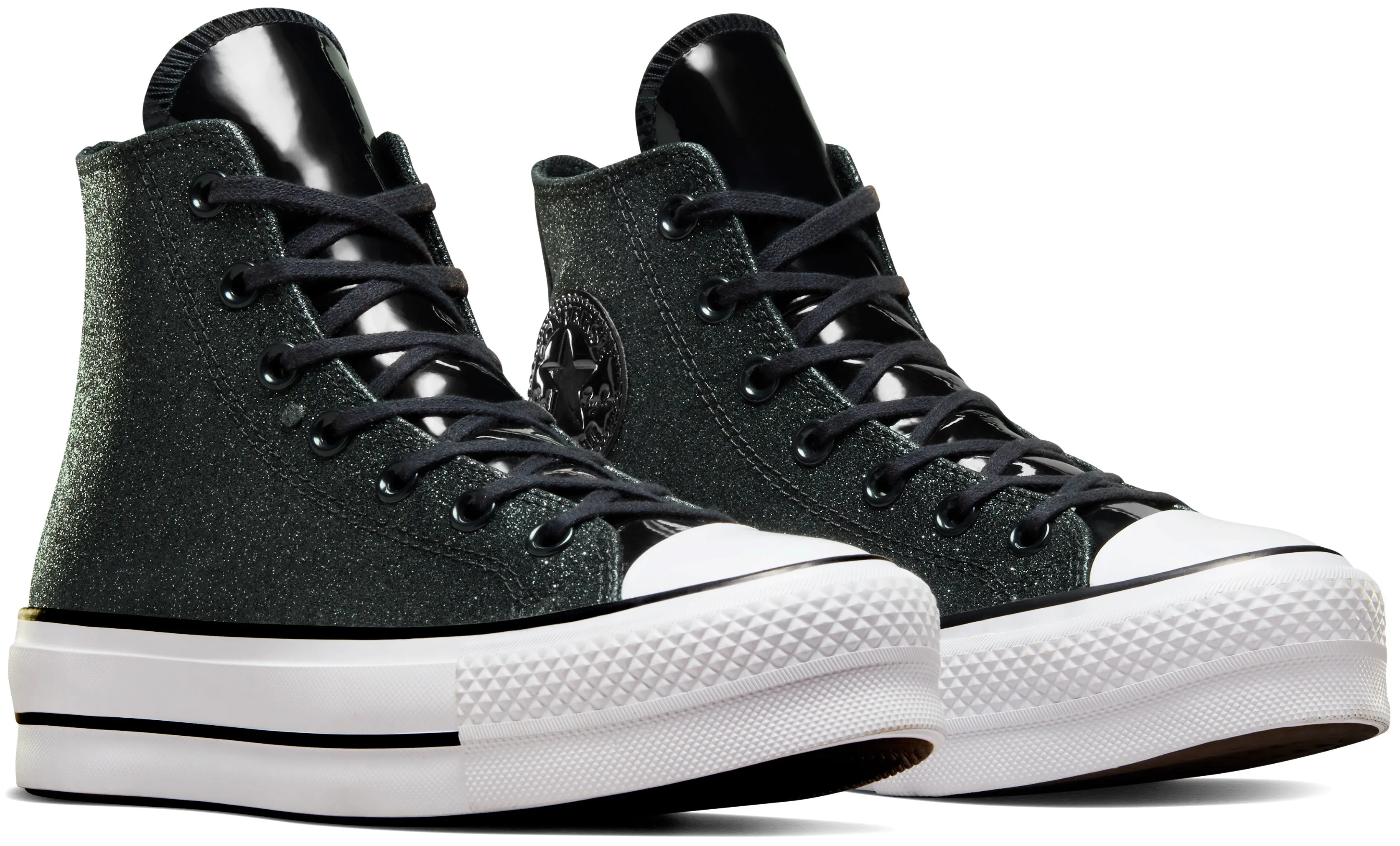 Converse Womens Chuck Taylor All Star Hi Top Lift Glitter Black