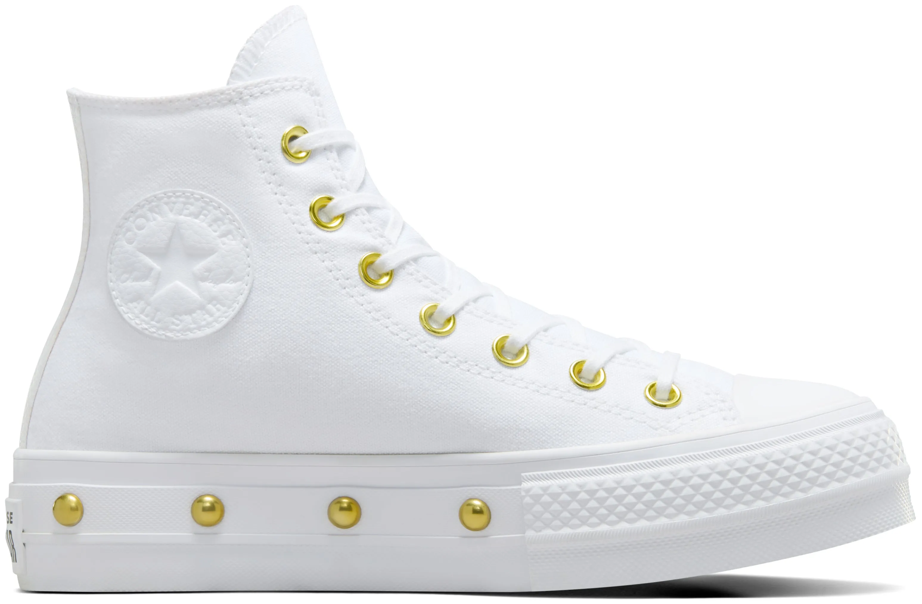 Converse Womens Chuck Taylor All Star Hi Top Lift White/ Gold