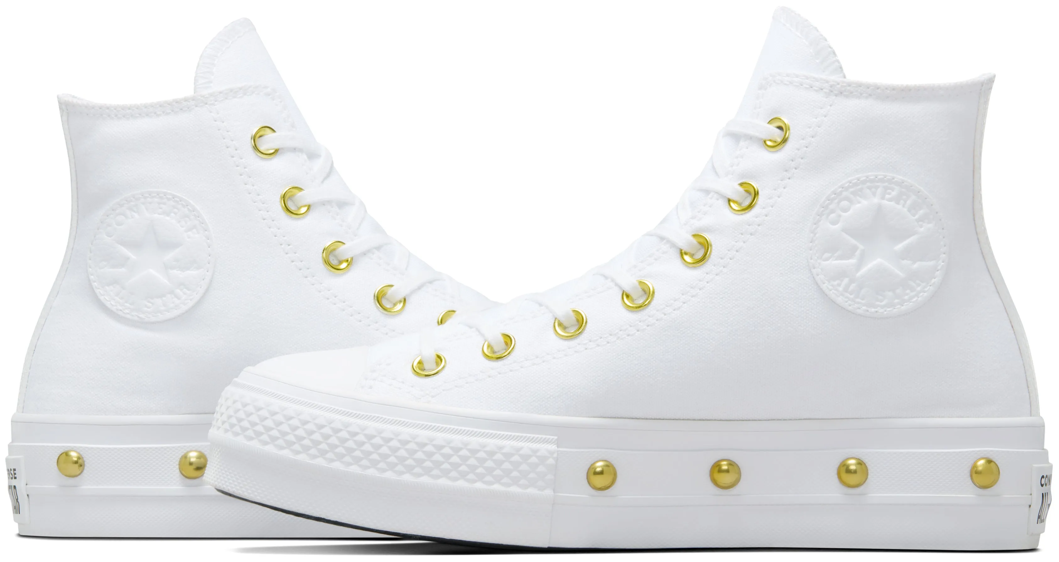 Converse Womens Chuck Taylor All Star Hi Top Lift White/ Gold