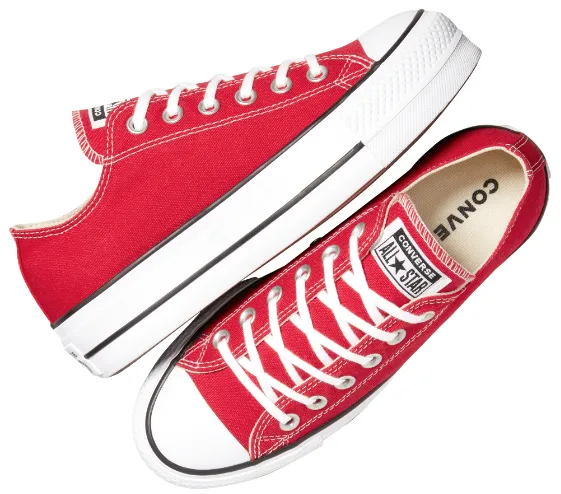 Converse Womens Chuck Taylor All Star Lift Platform Low Top Red/White/Black