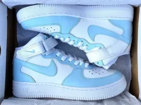 Custom Blue Nike Air Force 1 Mids