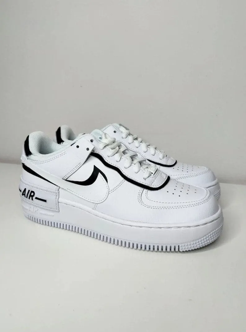 Custom Nike Air Force 1 Black and White Shadows