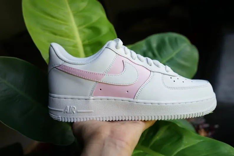 Custom Nike Air Force 1 Painted Pink Color