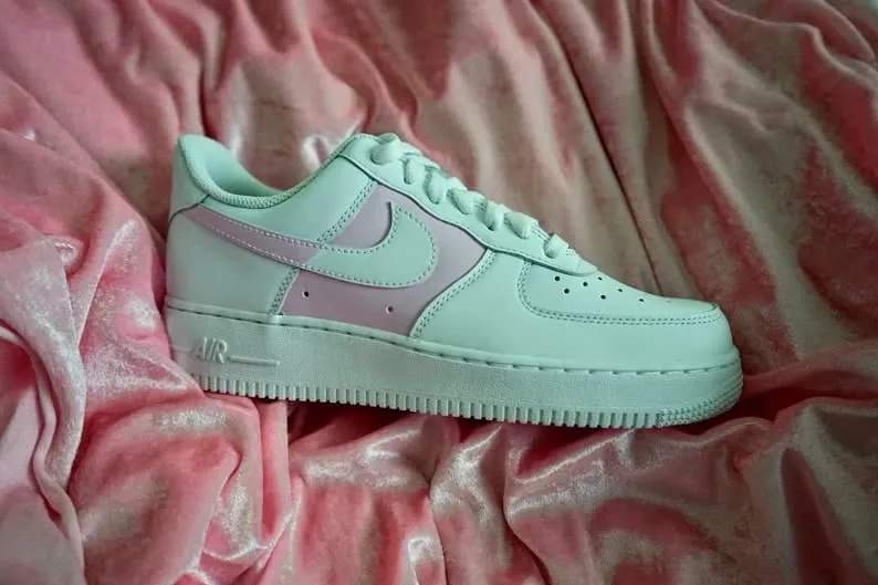 Custom Nike Air Force 1 Painted Pink Color