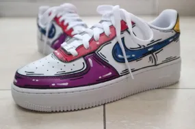 Custom Nike Air Force 1 X Cartoon red Blue