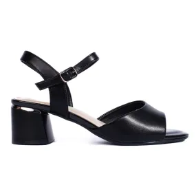 Elegant black women's high-heeled sandals by Sergio Leone