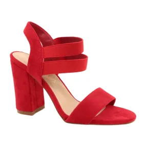 Evento Comfortable Suede Sandals On A Bar 21SD35-3540 Red