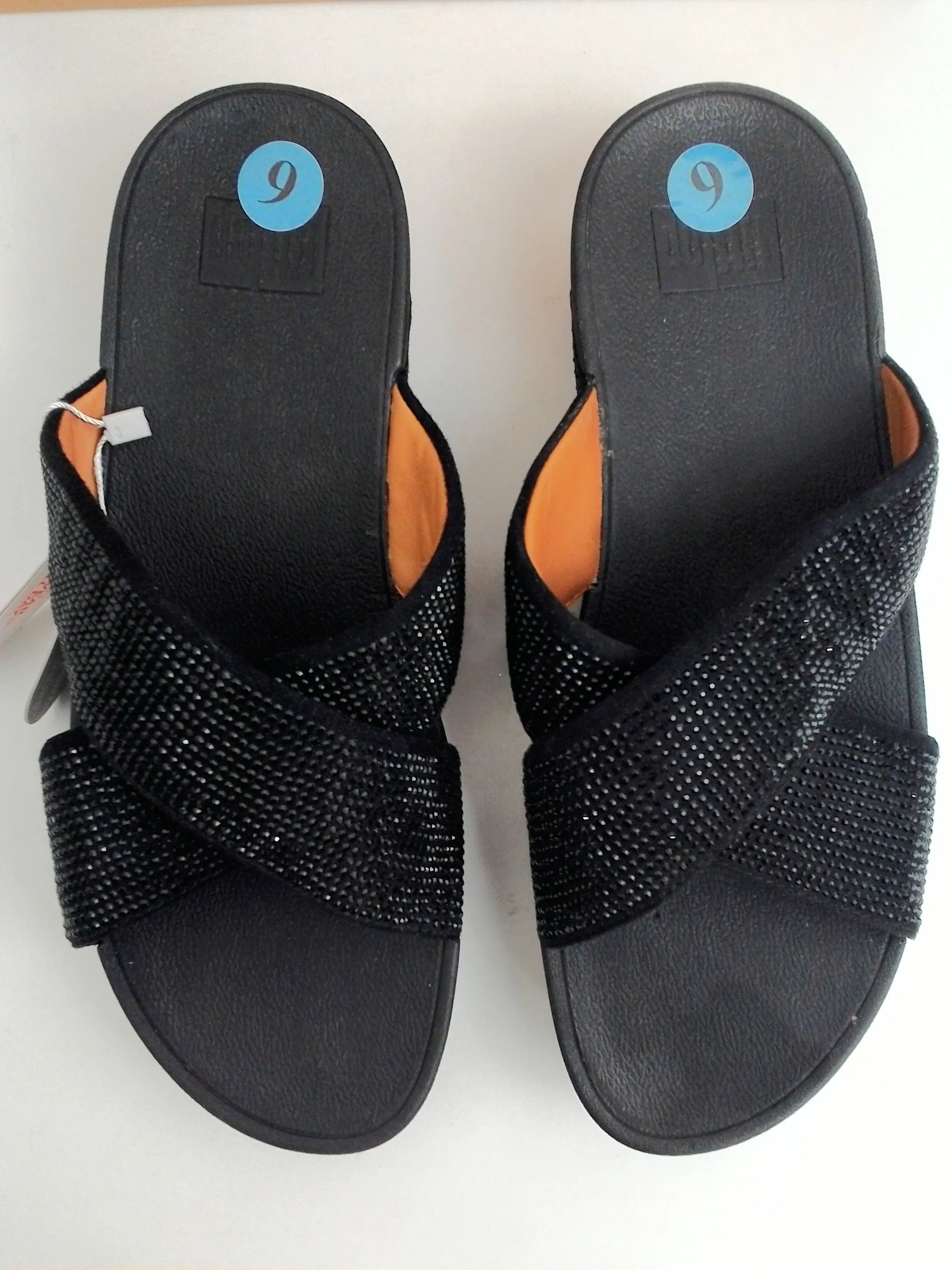 Fitflop Women's Ritzy Slide Sandals Black Microfibre Slide Size 9