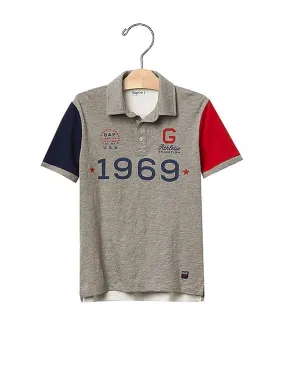 GAP Boys Grey Americana Jersey Polo