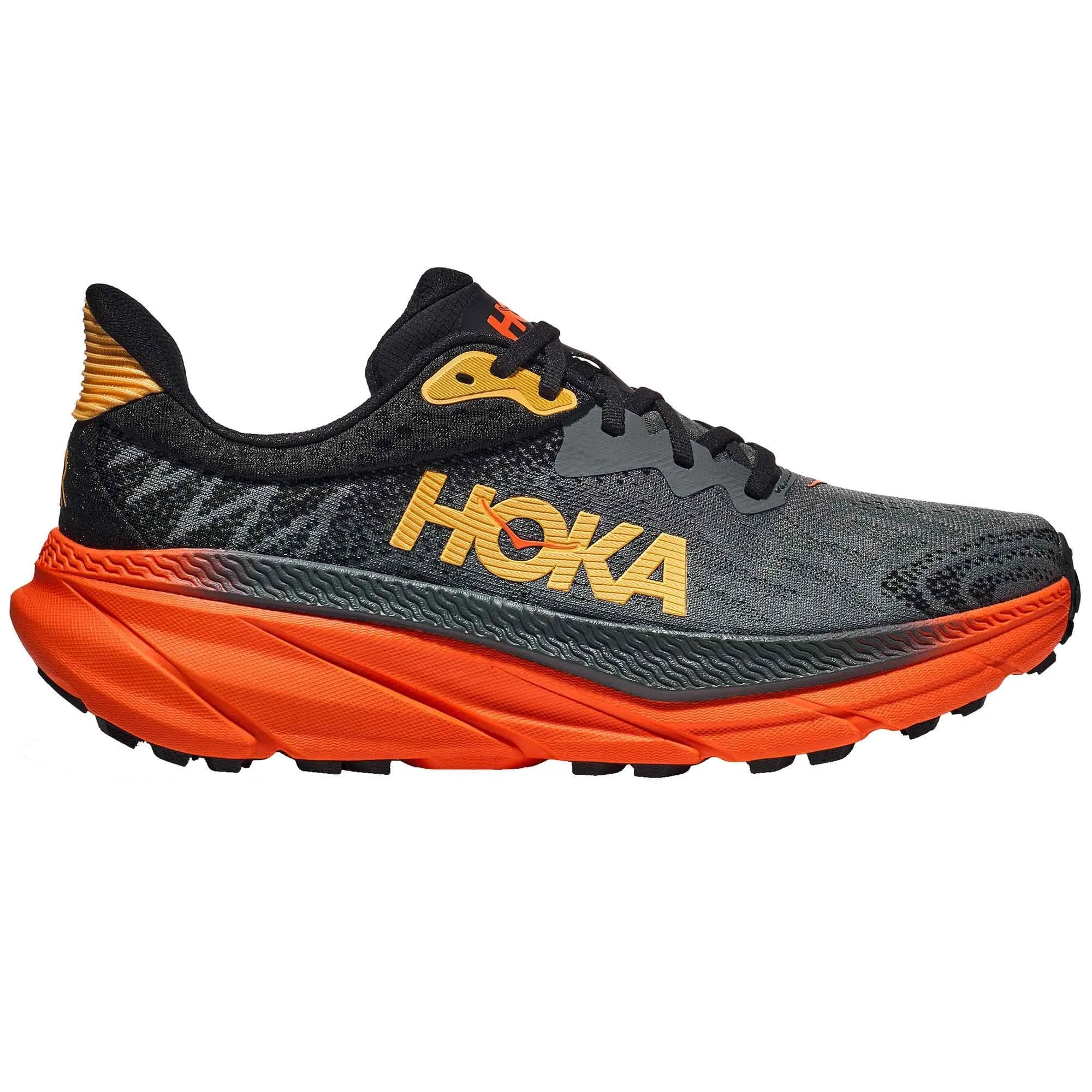 Hoka  Challenger 7 Mens Trail Running Shoes Castlerock/Flame