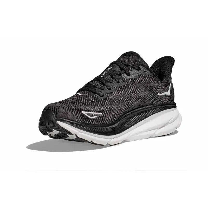 HOKA CLIFTON 9 WIDE BLACK/WHITE FOR MEN'S