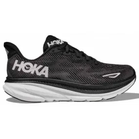 HOKA CLIFTON 9 WIDE BLACK/WHITE FOR MEN'S