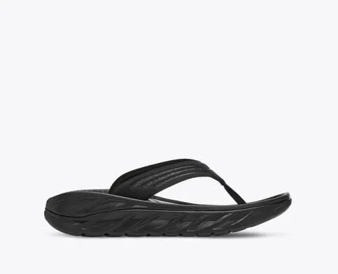 Hoka One One Mens Ora Recovery Flip - Black/Dark Gull Gray