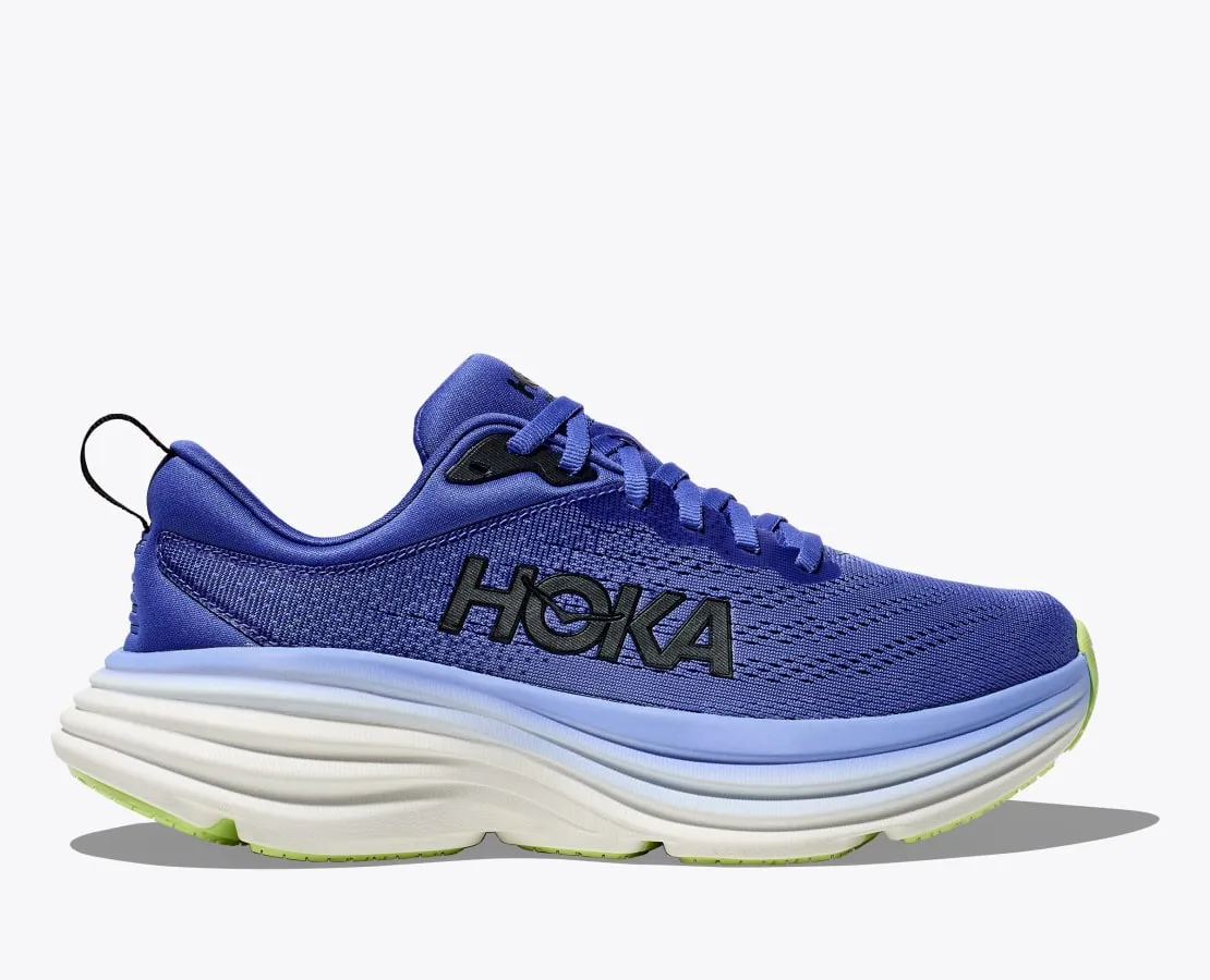 Hoka Women's Bondi 8 Cushioned Road Running Shoe in Coral/Papaya, Stellar/Blue Cosmos, Coastal Sky/All Abroad, Black/White & Sum