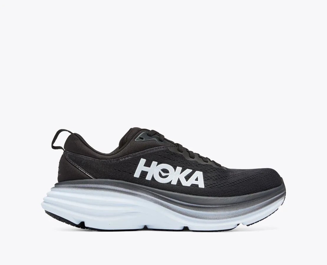 Hoka Women's Bondi 8 Cushioned Road Running Shoe in Coral/Papaya, Stellar/Blue Cosmos, Coastal Sky/All Abroad, Black/White & Sum