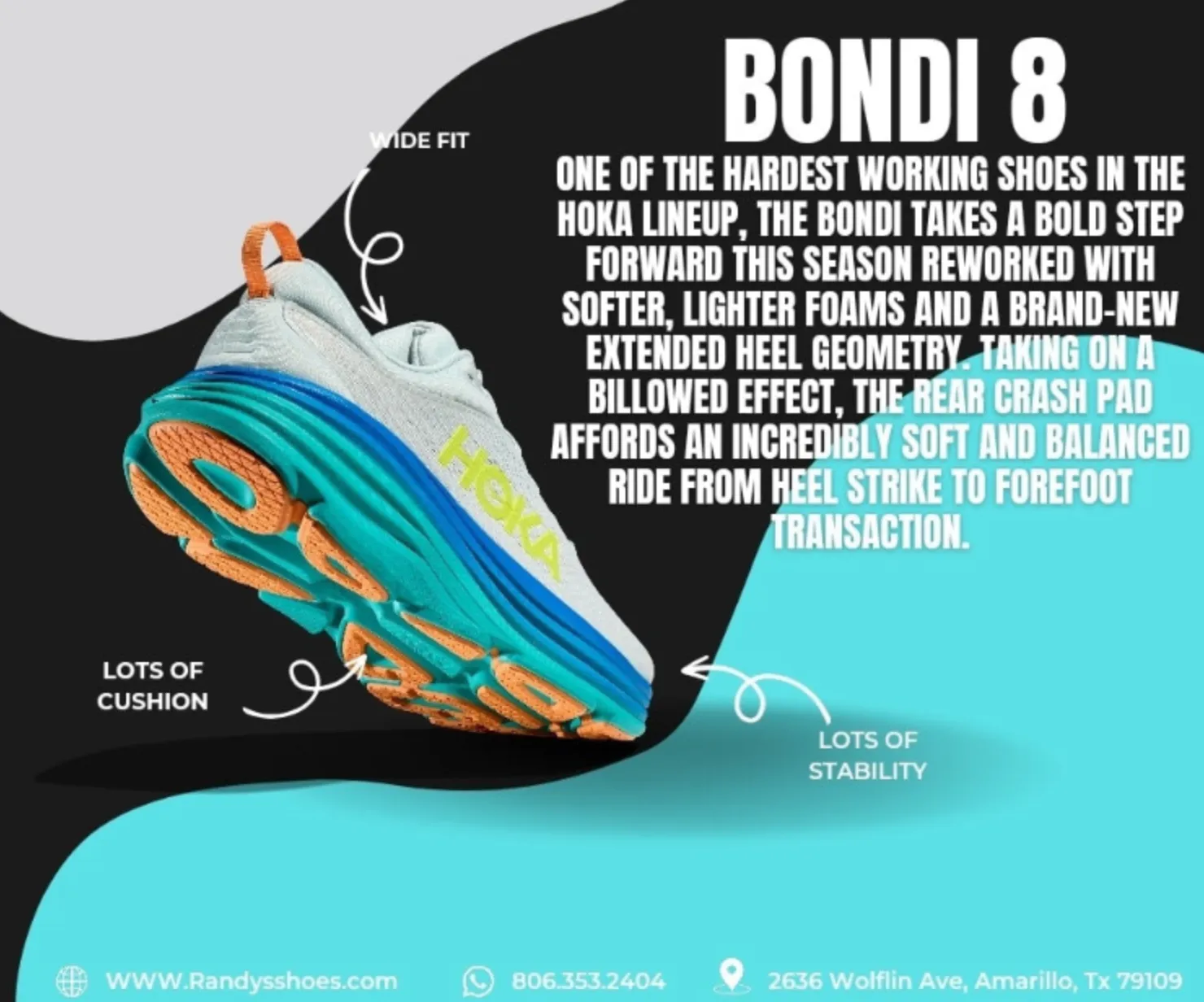 MEN'S HOKA BONDI 8 | BLANC DE BLANC / VIRTUAL BLUE