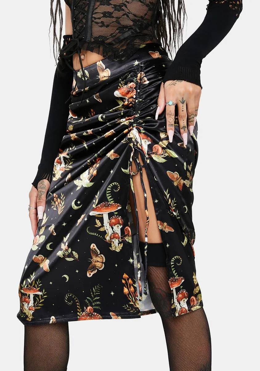 Mystical Mushroom Midi Skirt-