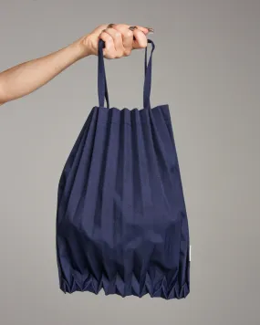 Navy Trunk Pleats Bag