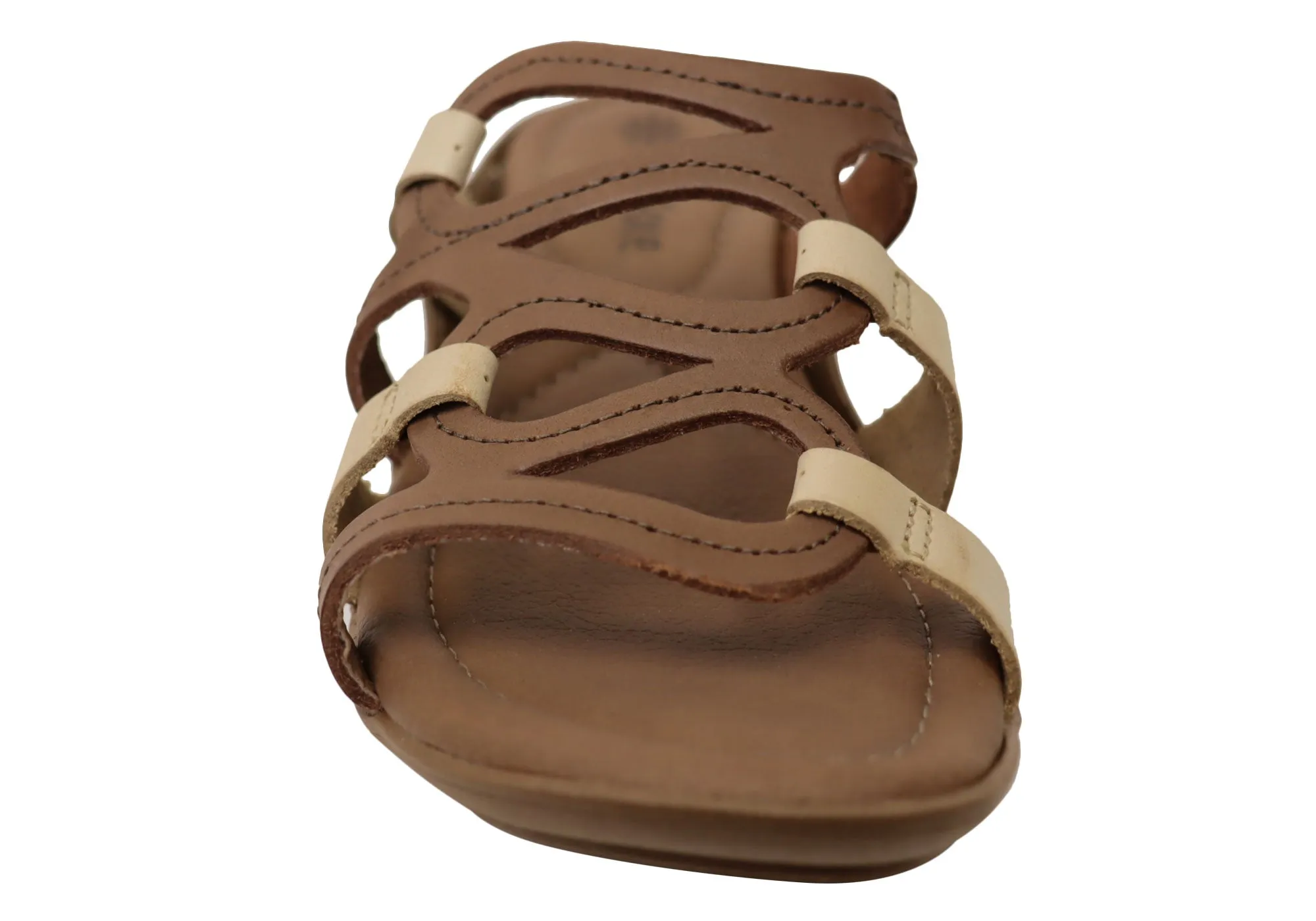 New Face Kestral Womens Comfort Leather Slides Sandals Made In Brazil