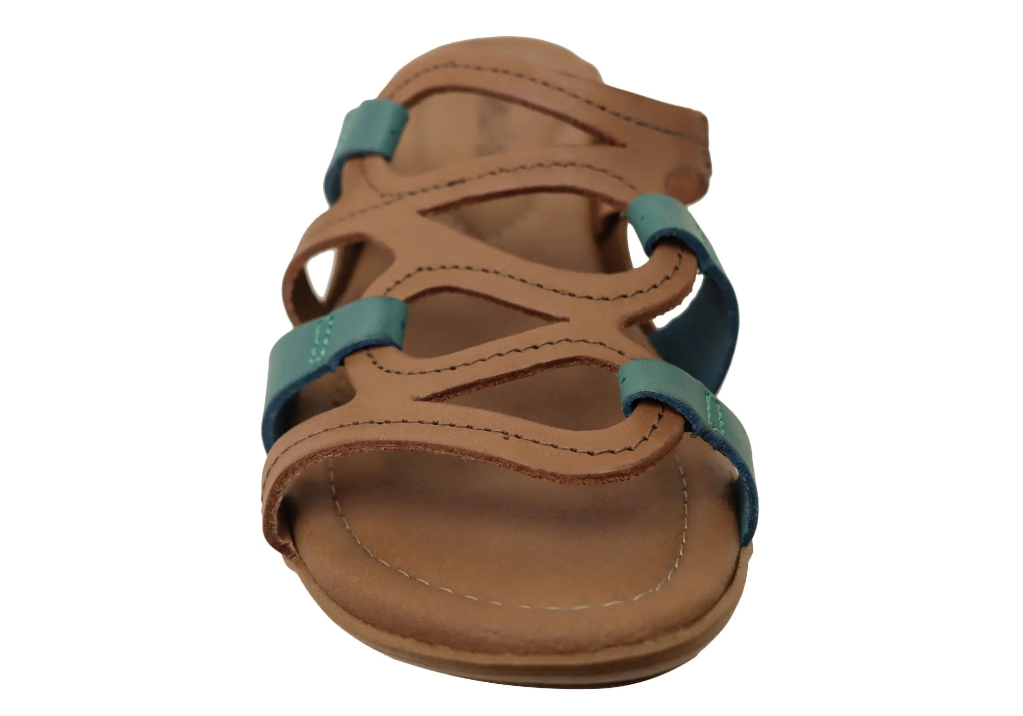 New Face Kestral Womens Comfort Leather Slides Sandals Made In Brazil