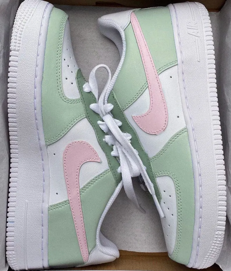 Nike Air Force 1 X Green Colour Block Design