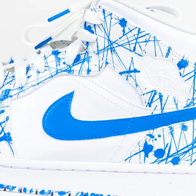 Nike Air Jordan 1 Mid Custom 'UNC Pollocks' Edition