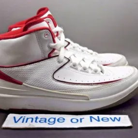 Nike Air Jordan II 2 White Varsity Red Cement Retro BG 2...