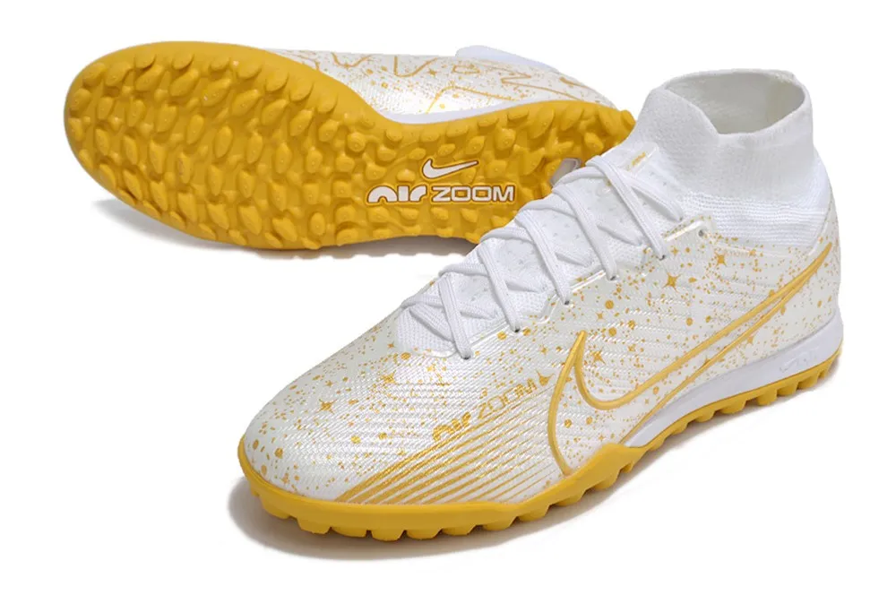 Nike Air Zoom Mercurial Superfly 9 Elite Turf - White/Gold/Yellow