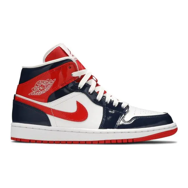 Nike women's air jordan 1 mid (champ colors/ midnight navy/ university red) sizes 5-12 dj5984-400