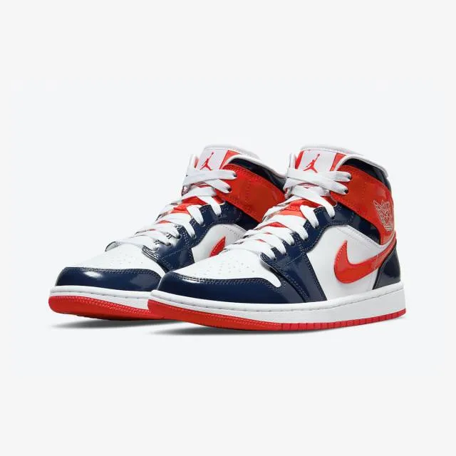 Nike women's air jordan 1 mid (champ colors/ midnight navy/ university red) sizes 5-12 dj5984-400