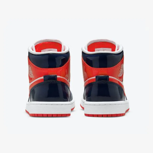 Nike women's air jordan 1 mid (champ colors/ midnight navy/ university red) sizes 5-12 dj5984-400