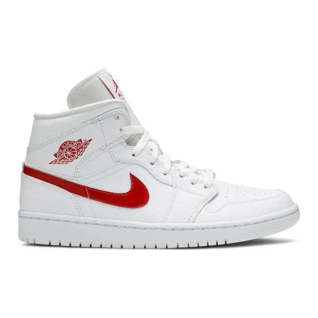 Nike women's air jordan 1 mid (white university red/ white/ university red) sizes 5-12 bq6472-106