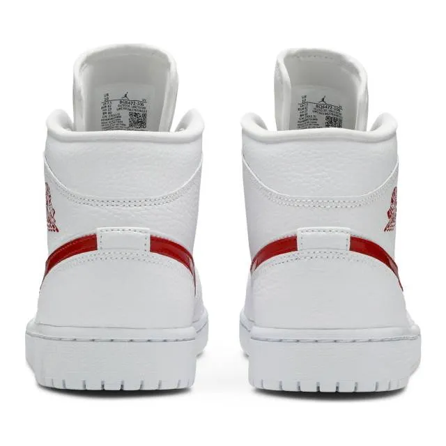 Nike women's air jordan 1 mid (white university red/ white/ university red) sizes 5-12 bq6472-106